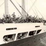 Suábios do Danúbio saindo do porto de Gênova, na Itália, rumo ao Brasil